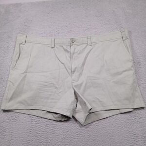 Foundry Shorts Mens 56 Light Gray Chino Stretch Flat Front Big & Tall Casual